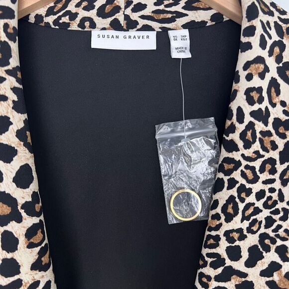 Susan Graver NWT 3XP Leopard Animal Print Knit Jacket - Picture 4 of 12